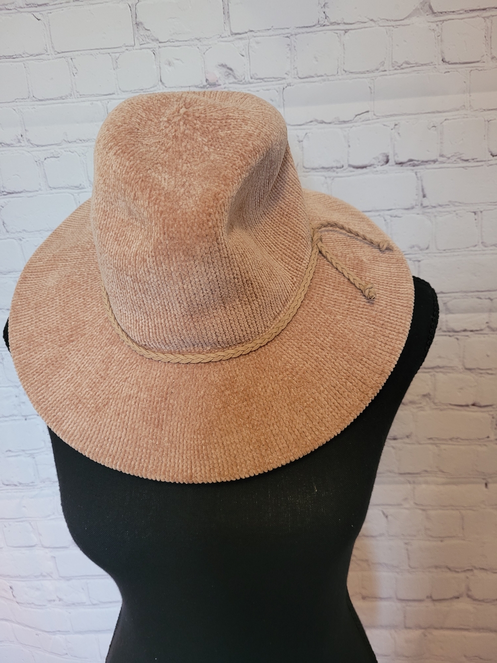Tan Corduroy Wide Brim Fashion Hat One Size